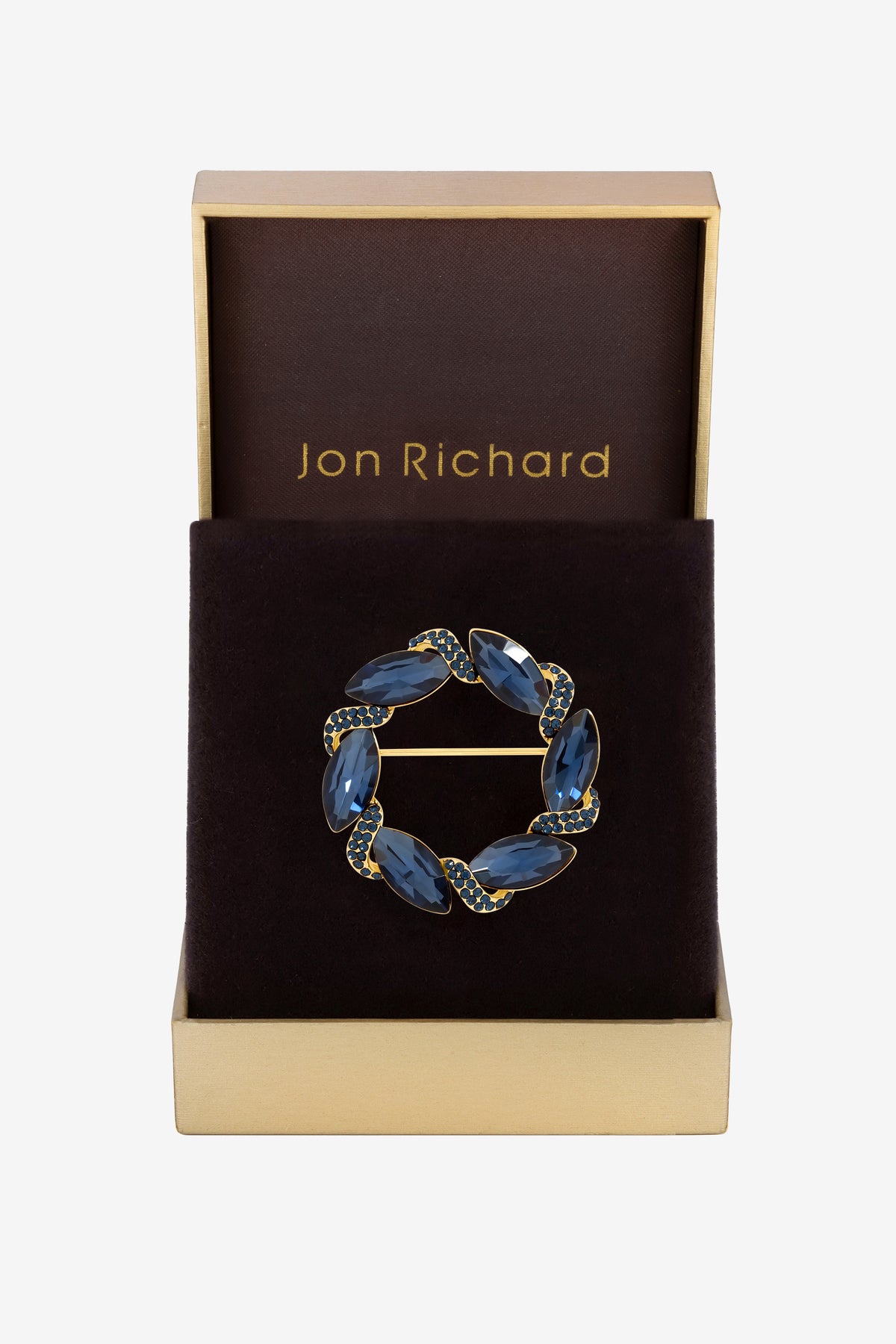 Jon Richard Gold Plated Sapphire Wreath Brooch