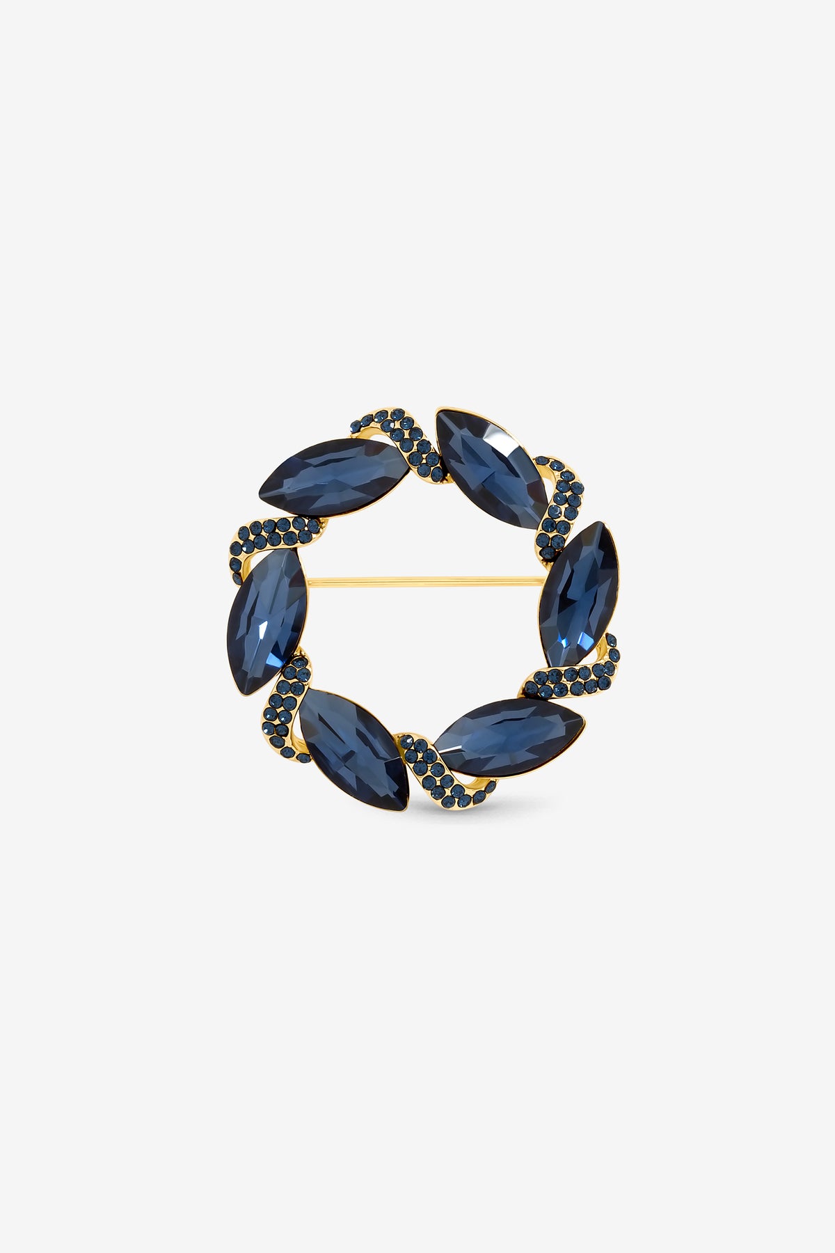 Jon Richard Gold Plated Sapphire Wreath Brooch