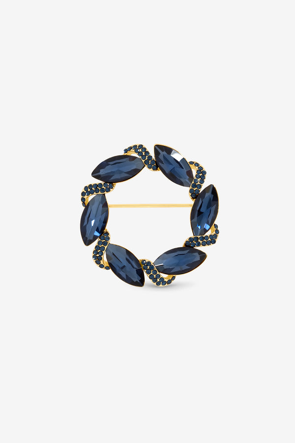 Jon Richard Gold Plated Sapphire Wreath Brooch
