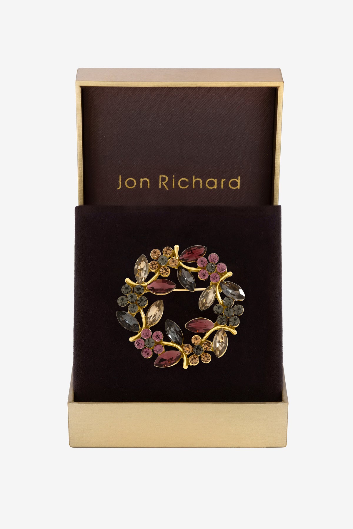 Jon Richard Multicolour Crystal Wreath Brooch