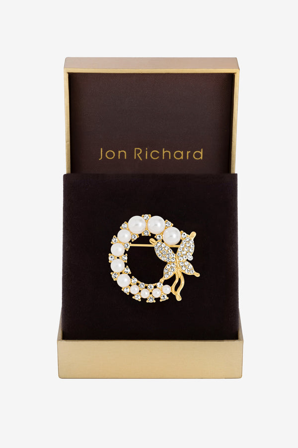 Jon Richard Gold Pearl Wreath Brooch