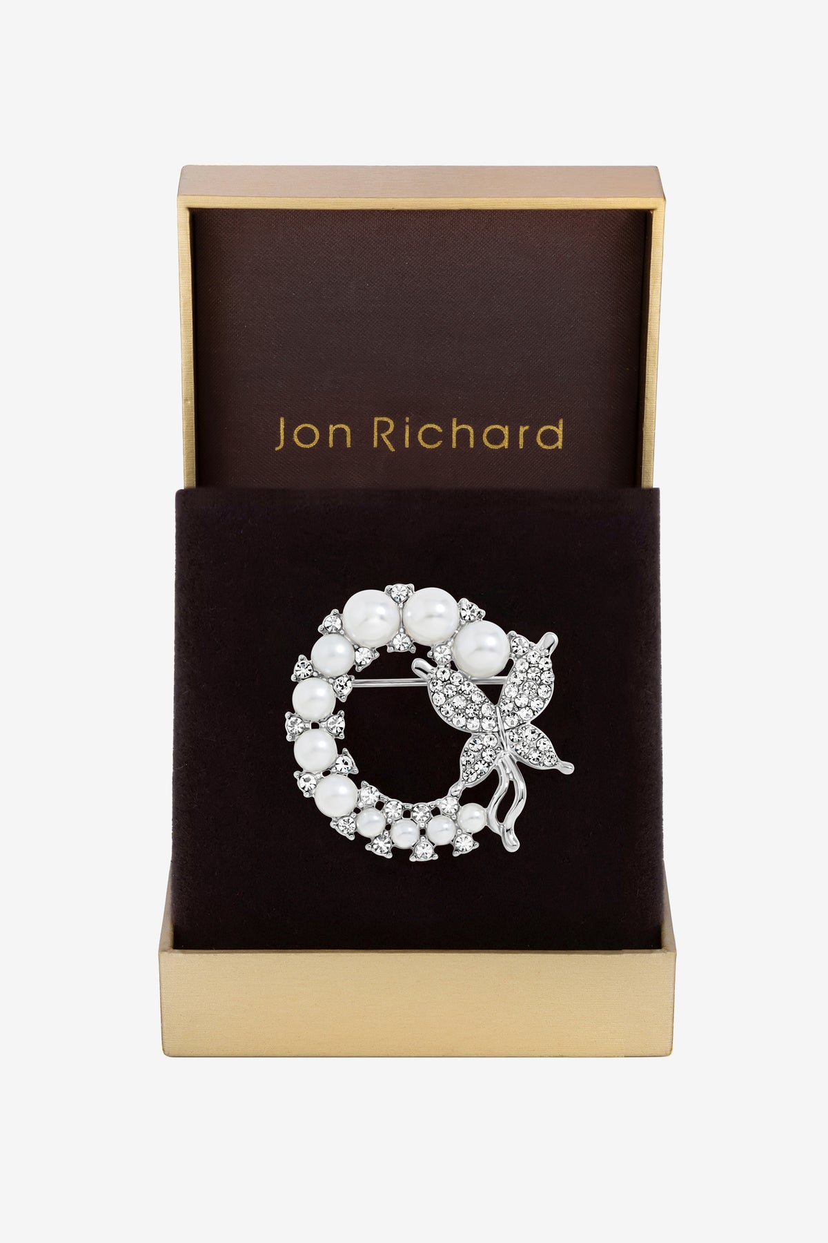 Jon Richard Silver Pearl Wreath Brooch
