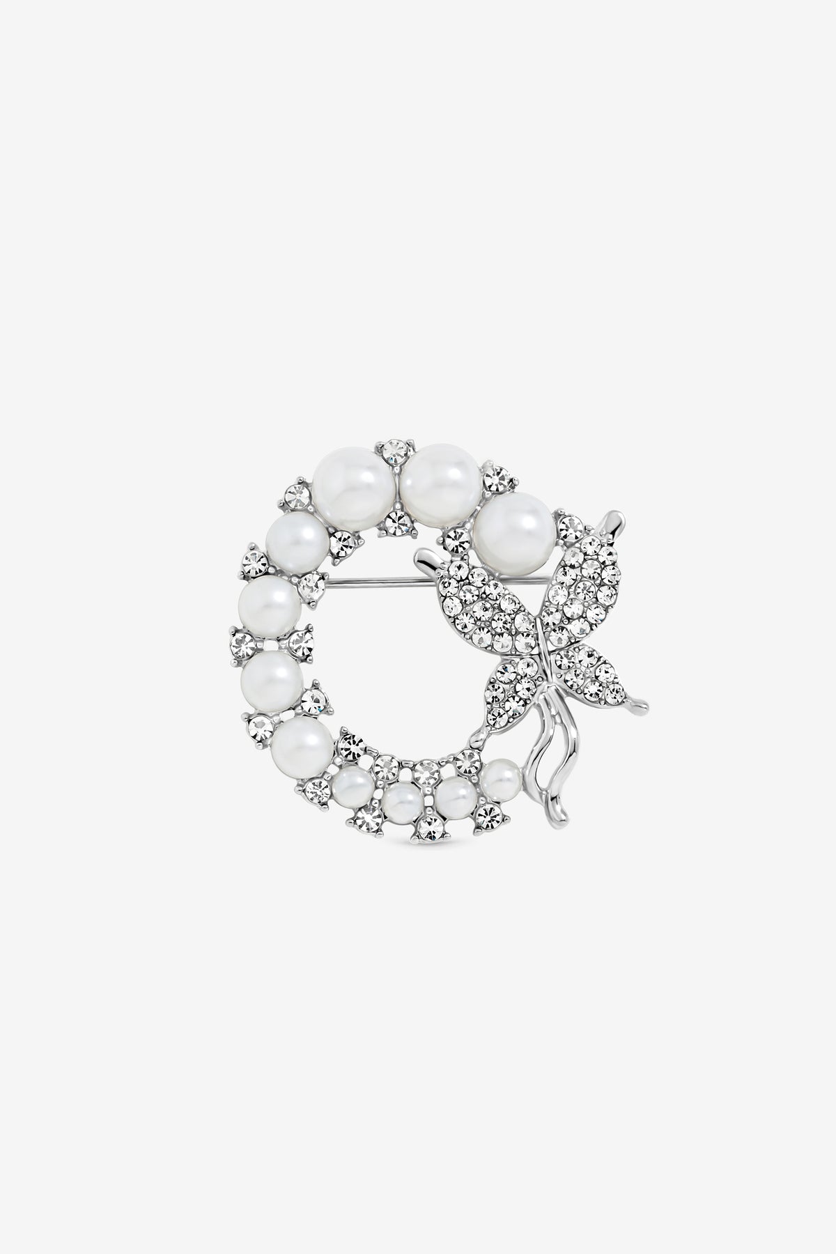 Jon Richard Silver Pearl Wreath Brooch