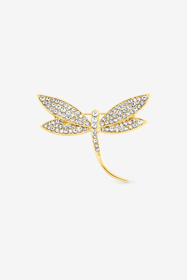 Jon Richard Gold Crystal Dragonfly Brooch