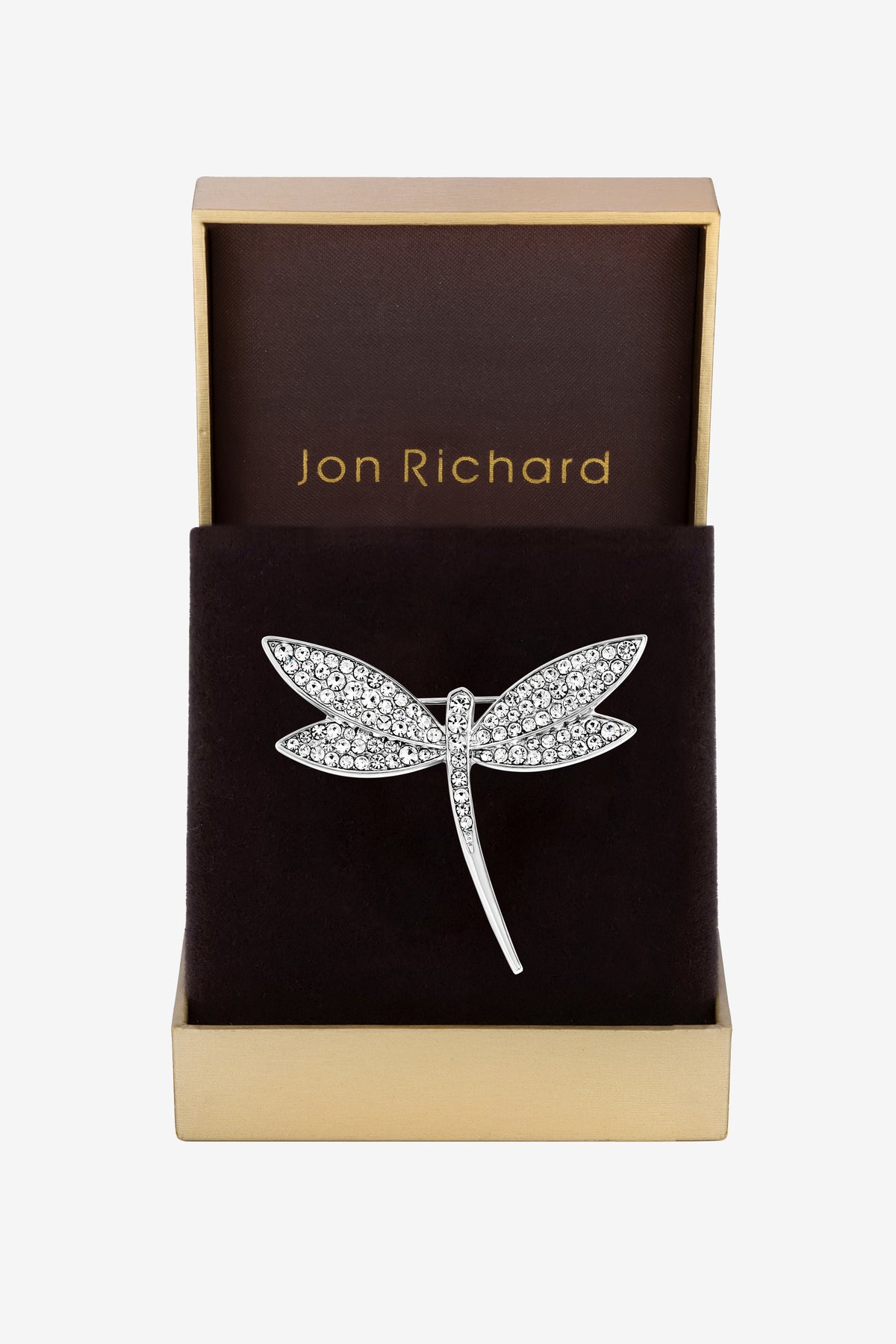 Jon Richard Silver Crystal Dragonfly Brooch