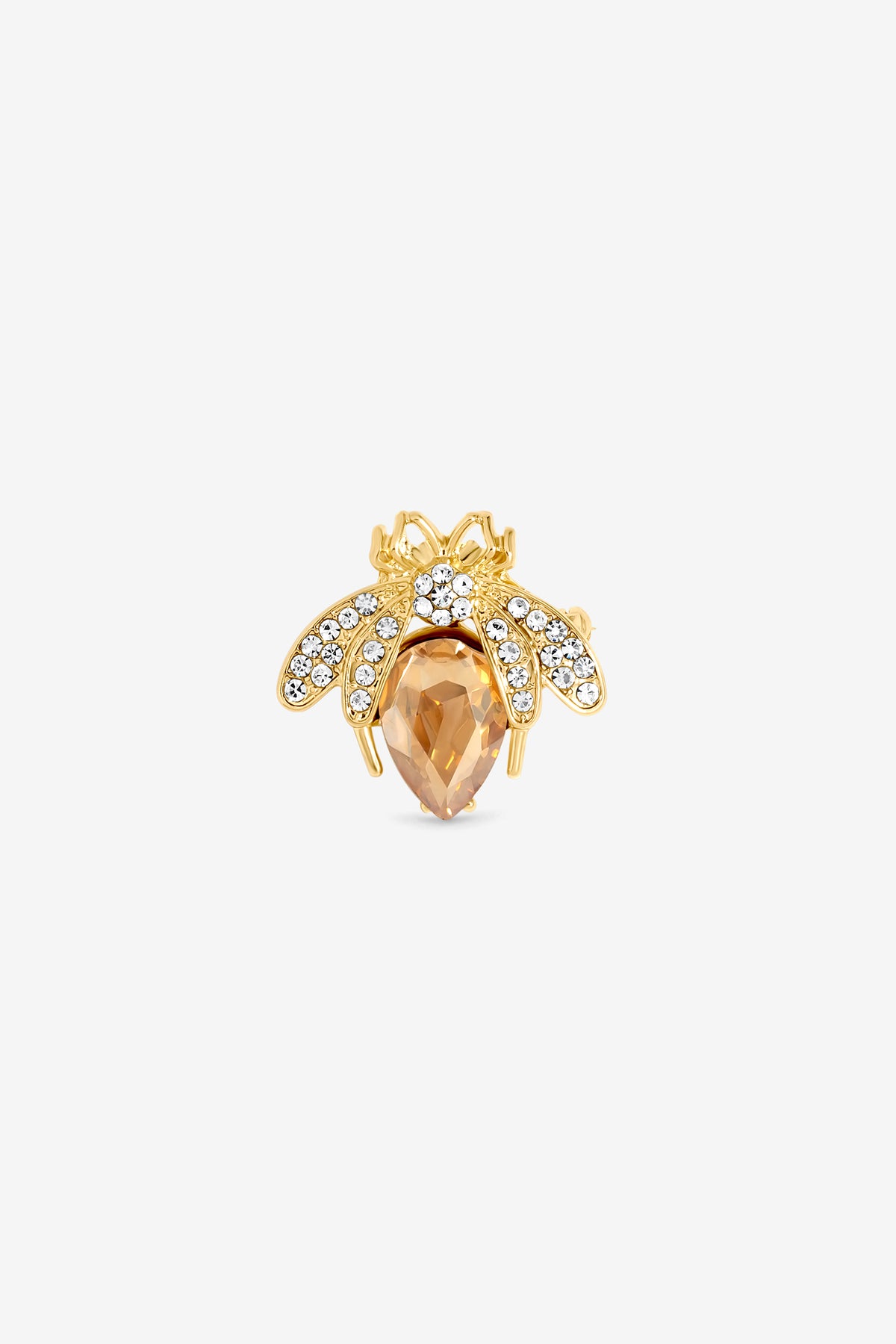 Jon Richard Champagne Crystal Bee Brooch