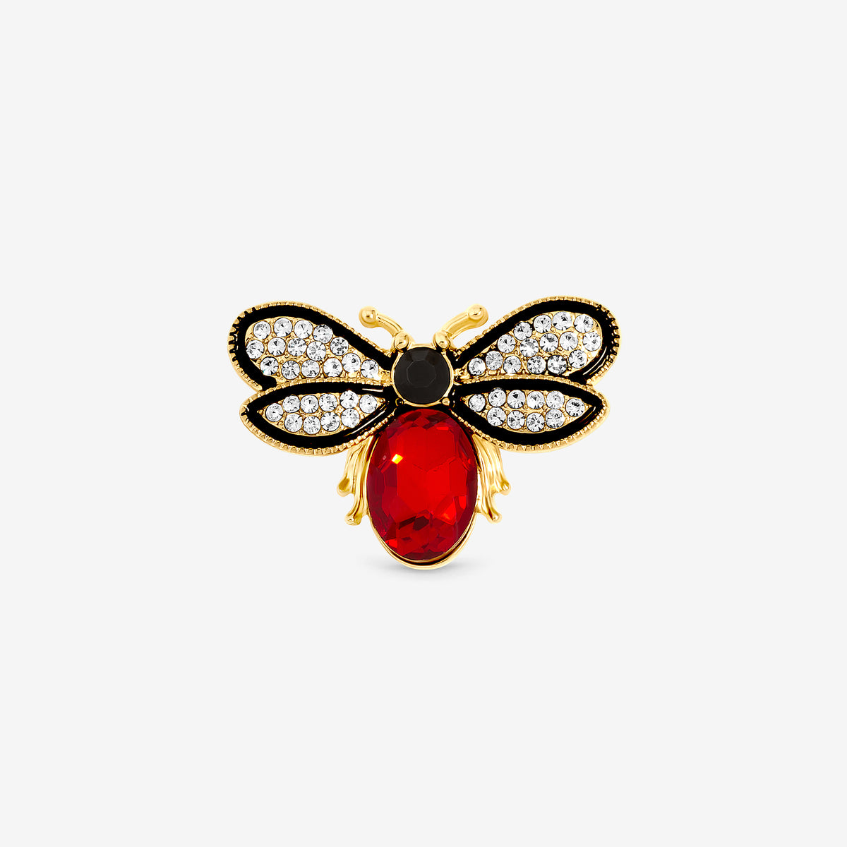 Jon Richard Red Crystal Bee Brooch
