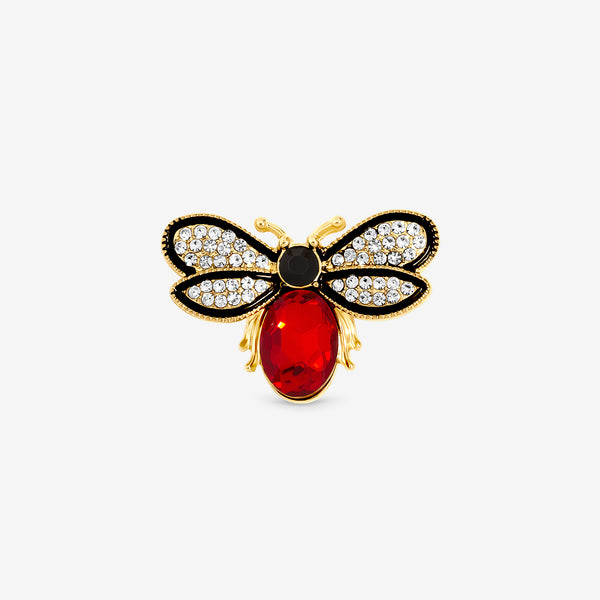 Jon Richard Red Crystal Bee Brooch