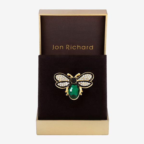 Jon Richard Emerald Crystal Bee Brooch