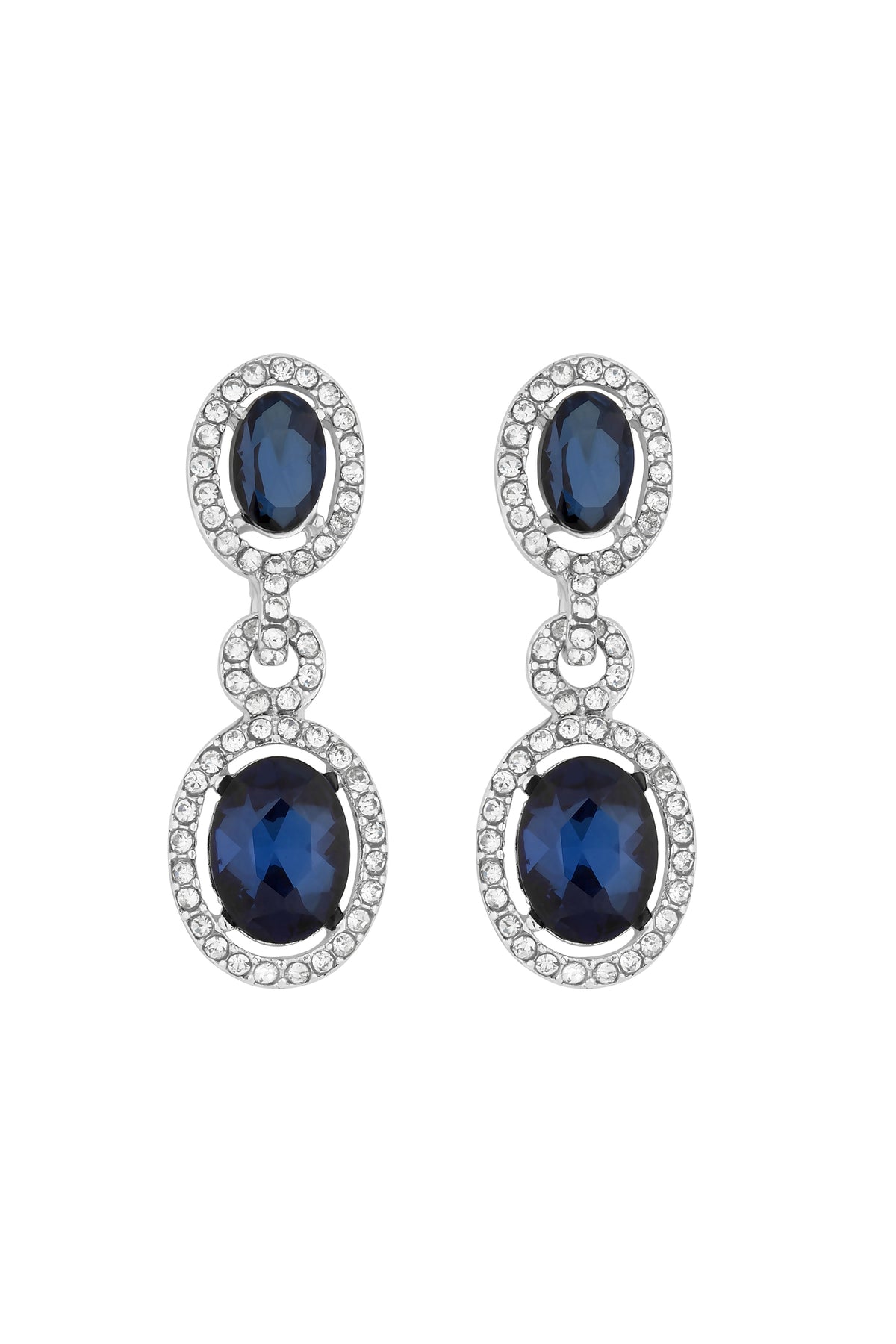 JON RICHARD SILVER PLATE BLUE HALO EARRING