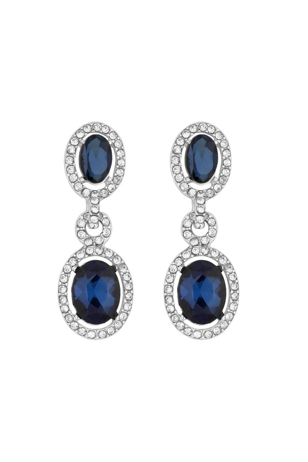 JON RICHARD SILVER PLATE BLUE HALO EARRING