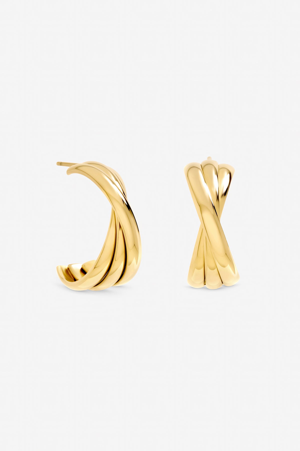 Jon Richard Gold Plated Waterproof Interlock Hoop Earrings