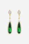 Jon Richard Gold Plated Crystal and Emerald Drop Earrings