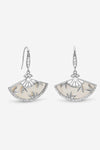Jon Richard Rhodium Plated Mother of Pearl Fan Earrings
