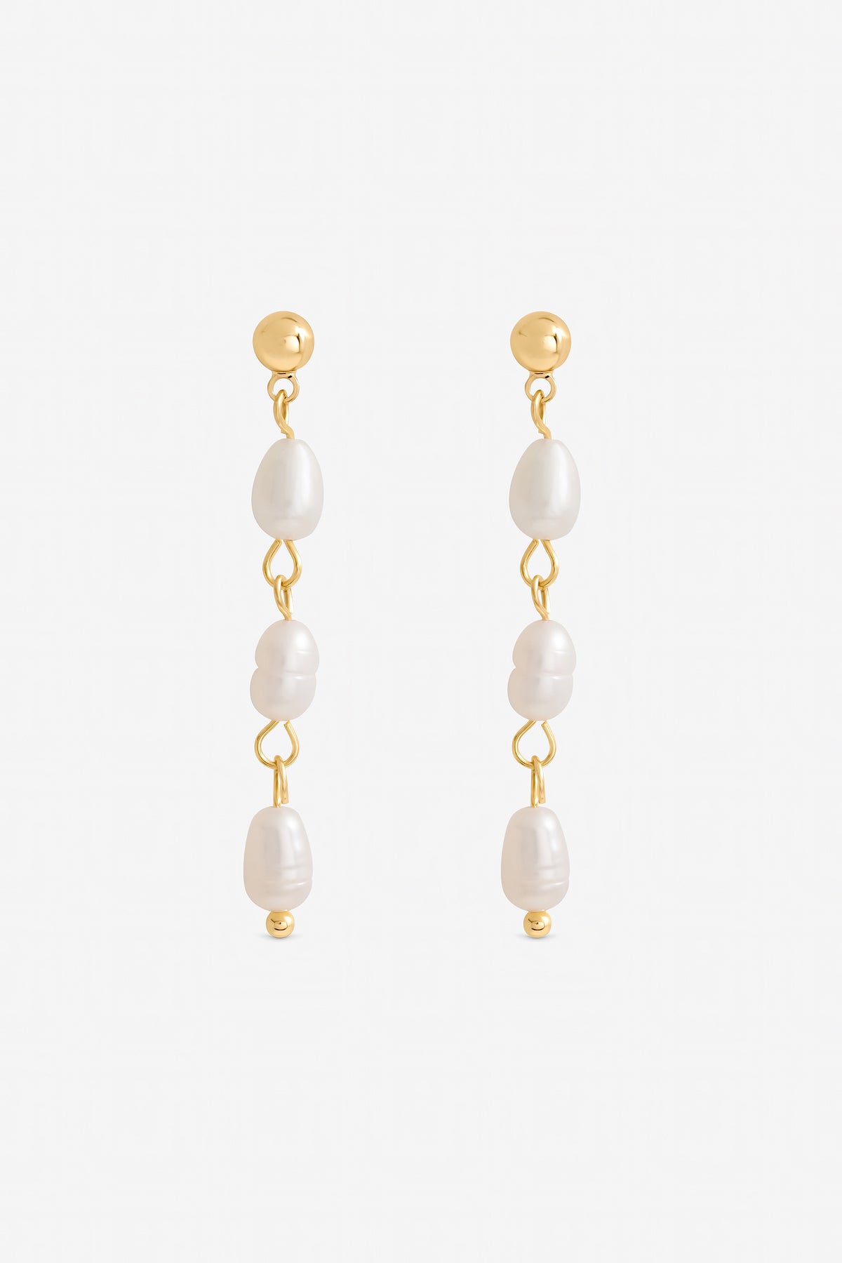 Jon Richard Real Freshwater Linear Drop Earrings