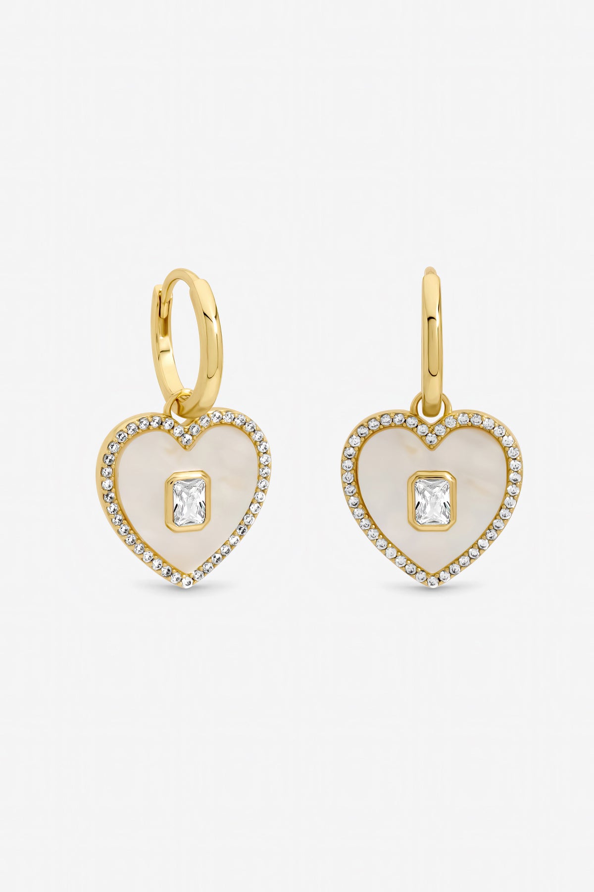Jon Richard Gold Plated and Mother of Pearl Heart Earrings