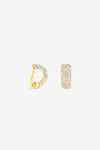 JON RICHARD GOLD PLATE CRYSTAL HOOP CLIP EARRING