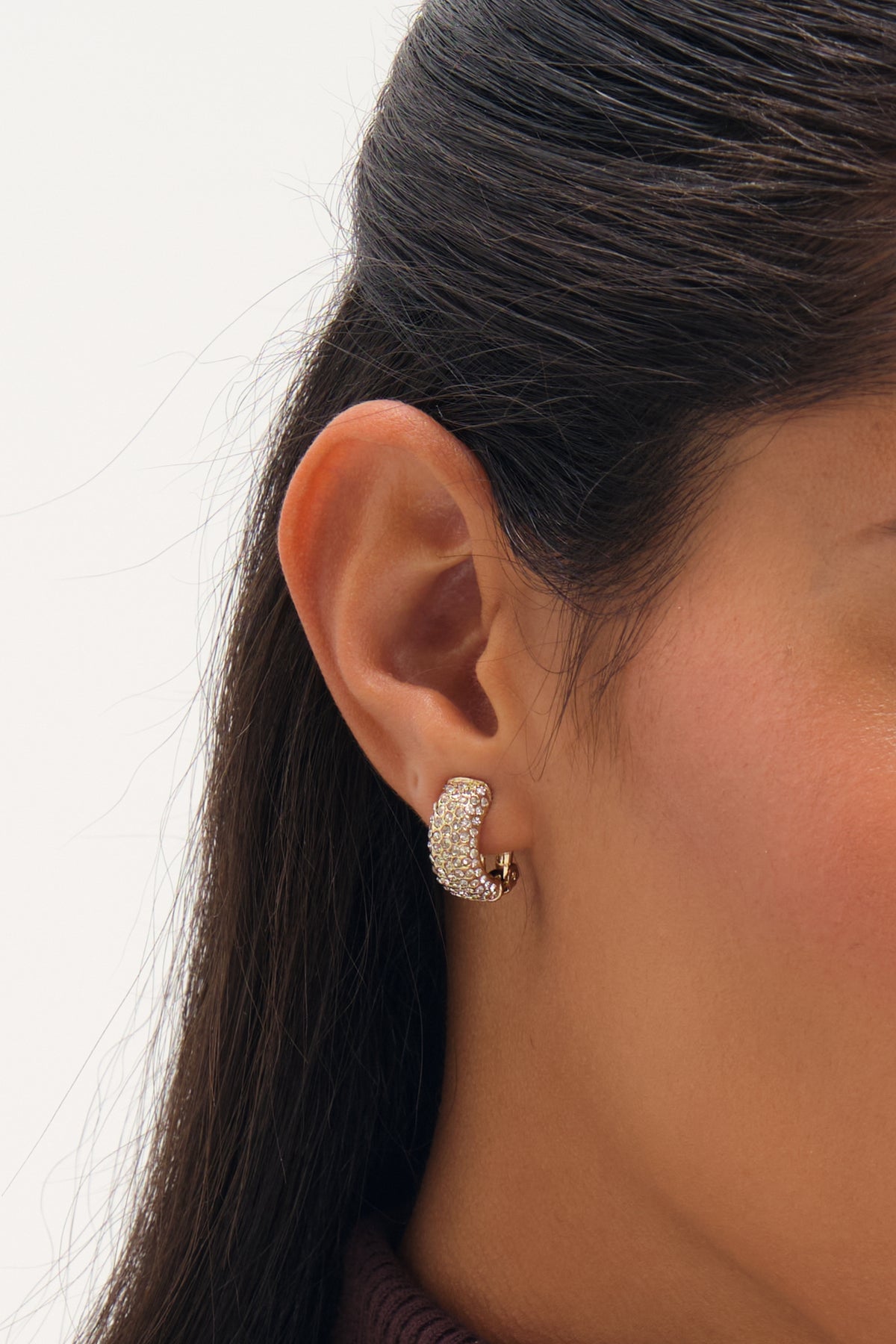 Jon Richard Gold Plated Crystal Hoop Clip Earrings