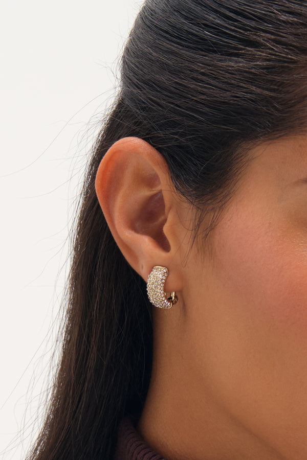 Jon Richard Gold Plated Crystal Hoop Clip Earrings