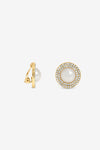 JON RICHARD GOLD PLATE PEARL AND CRYSTAL CLIP EARRING