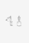 JON RICHARD RHODIUM PLATE CUBIC ZIRCONIA DROP CLIP EARRING