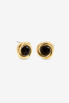 JON RICHARD GOLD PLATE AND JET STATEMENT EARRING