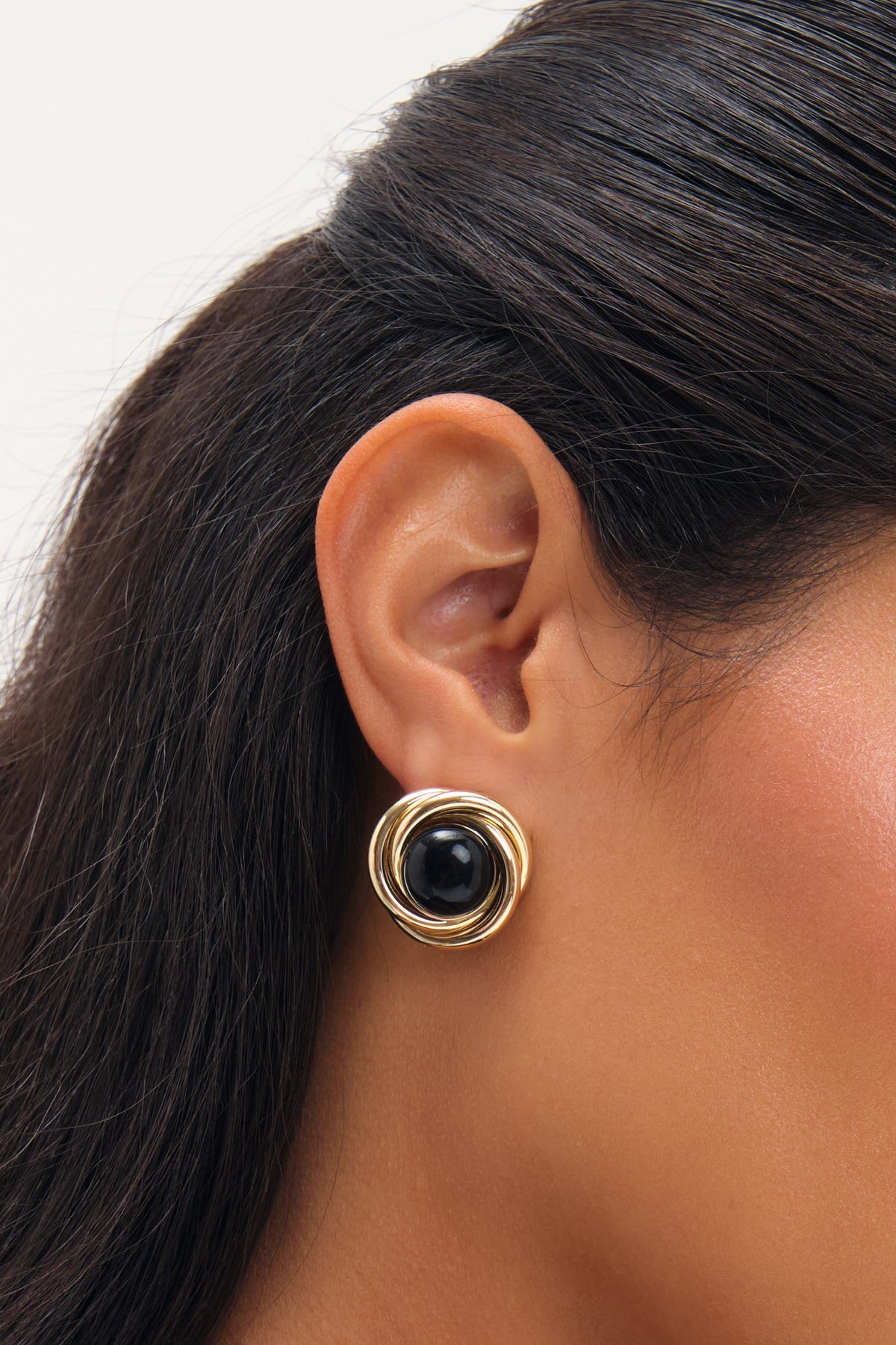 Jon Richard Gold Plated And Jet Statement Earrings