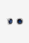 JON RICHARD RHODIUM PLATE SAPPHIRE STUD EARRING