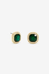JON RICHARD GOLD PLATE AND EMERALD STUD EARRING