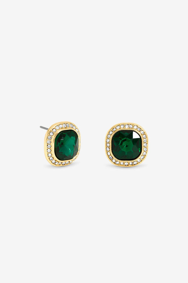 JON RICHARD GOLD PLATE AND EMERALD STUD EARRING