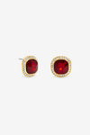 JON RICHARD GOLD PLATE AND RED STUD EARRING