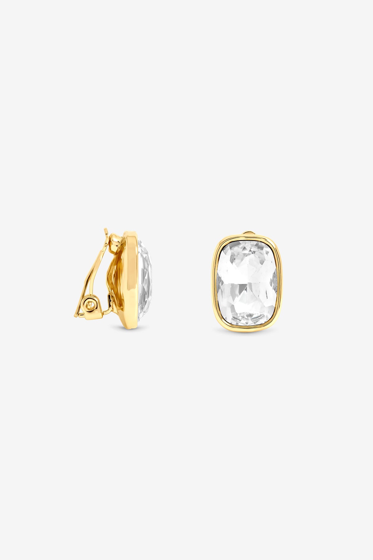 JON RICHARD GOLD PLATE AND CRYSTAL CLIP EARRING