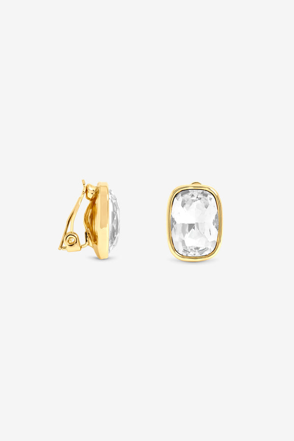 JON RICHARD GOLD PLATE AND CRYSTAL CLIP EARRING