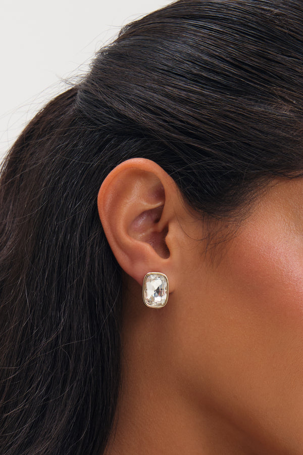 Jon Richard Gold Plated And Crystal Clip Earrings