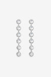 Jon Richard Rhodium Plated Crystal Linear Drop Earrings