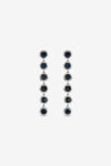 Jon Richard Rhodium Plated Sapphire Linear Drop Earrings