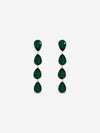 Jon Richard Gold Plated Emerald Linear Pear Drop Earrings