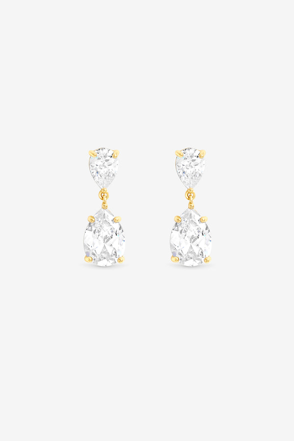 Jon Richard Gold Plated Crystal Peardrop Earrings