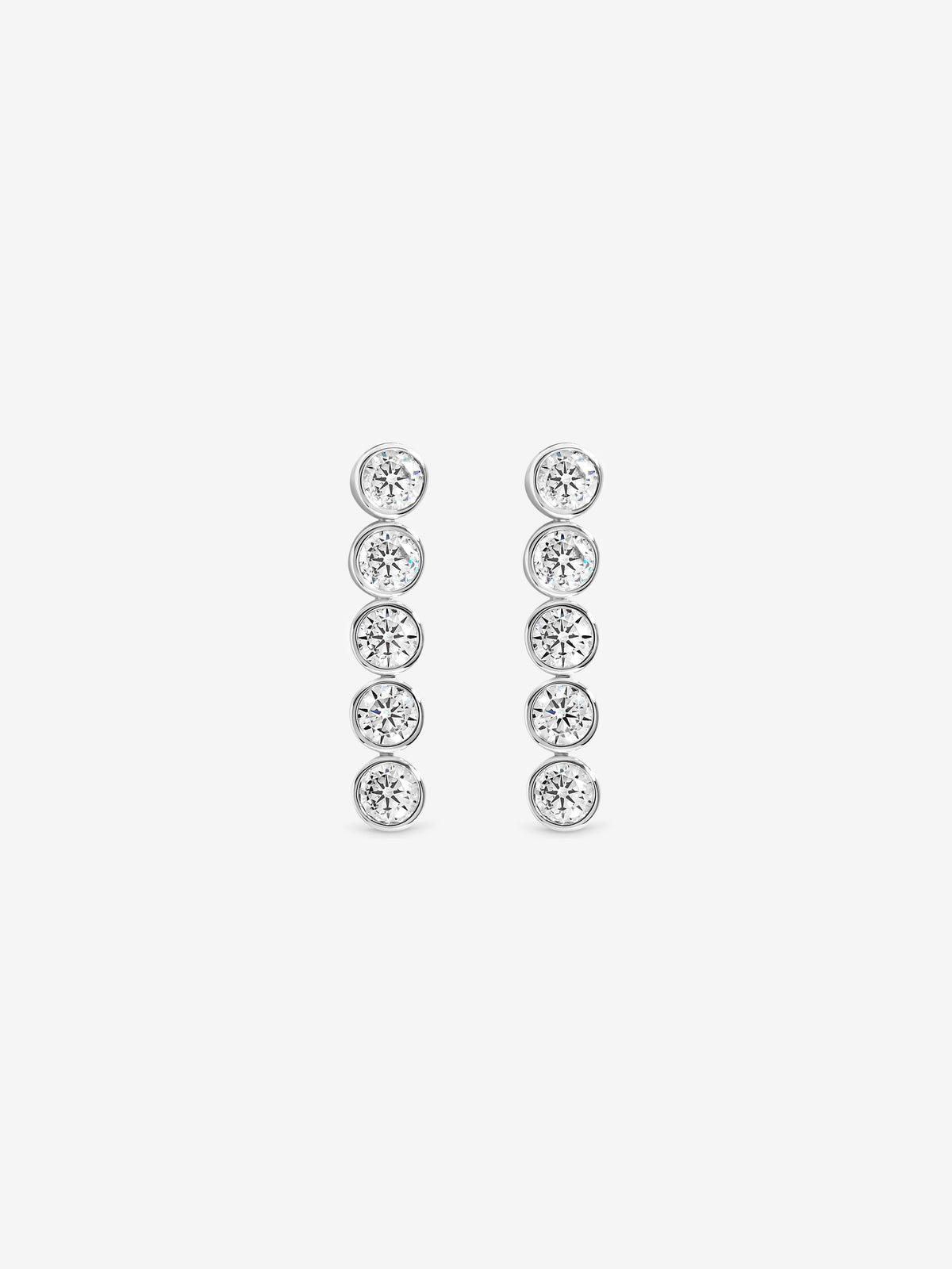 Jon Richard Silver Plated Tennis Round Bezel Drop Earrings