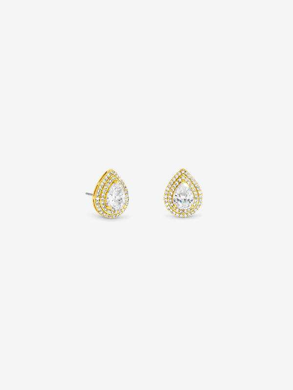 Jon Richard Gold Plated And Crystal Pear Drop Drop Earrings