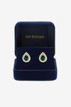 JON RICHARD GOLD PLATE CUBIC ZIRCONIA EMERALD PEAR STUD EARRING