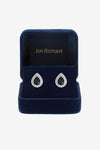 JON RICHARD RHODIUM PLATE CUBIC ZIRCONIA SAPPHIRE STUD EARRING
