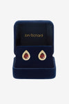 JON RICHARD GOLD PLATE CUBIC ZIRCONIA GARNET PEAR STUD EARRING