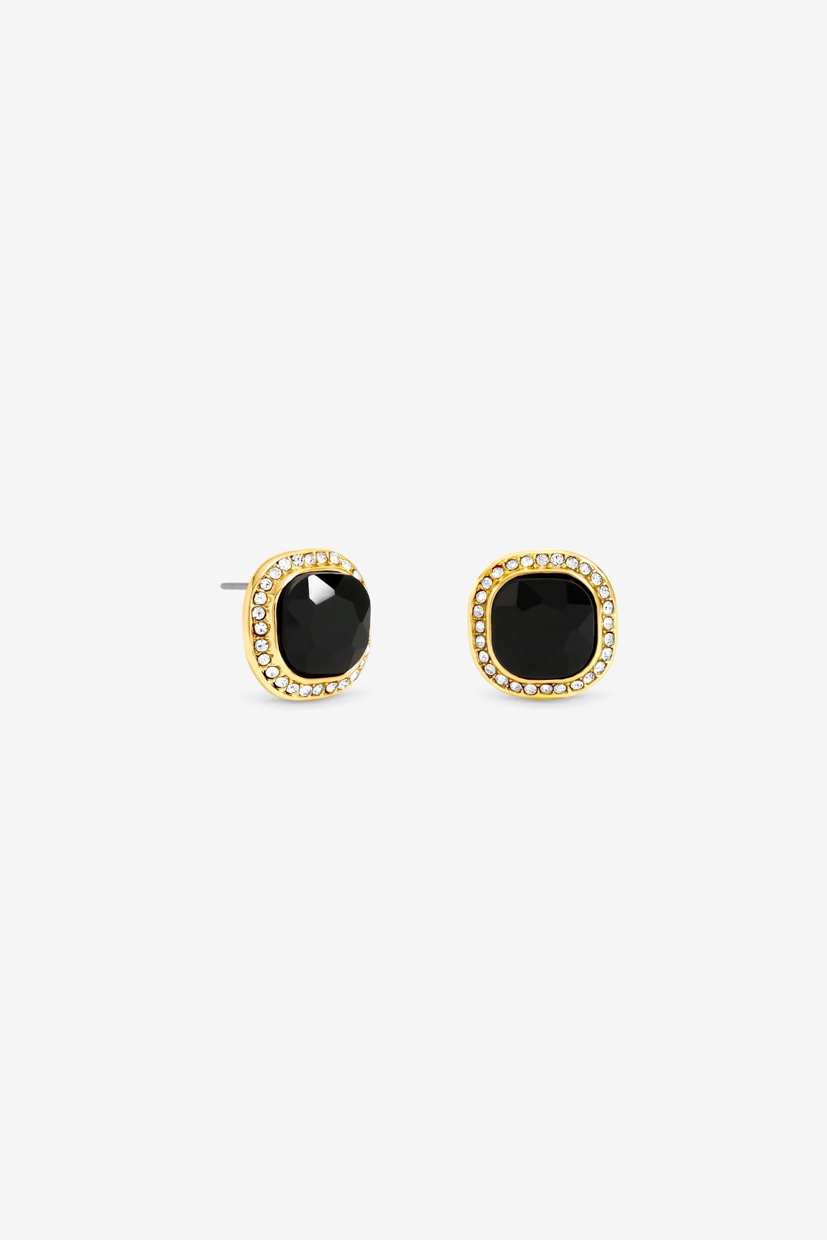 Jon Richard Gold Plated And Jet And Crystal Stud Earrings
