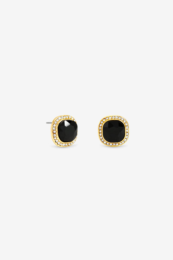 Jon Richard Gold Plated And Jet And Crystal Stud Earrings
