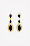 Jon Richard Gold Plated And Jet Navette Drop Earrings
