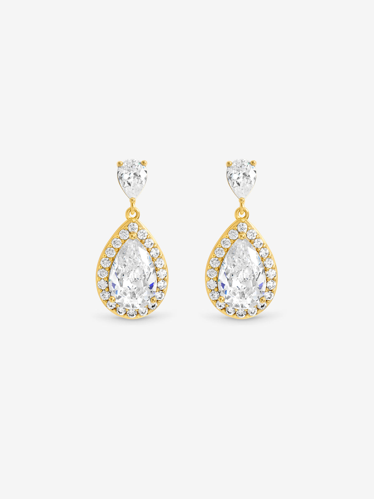 Jon Richard Gold Plated Cubic Zirconia Peardrop Earrings