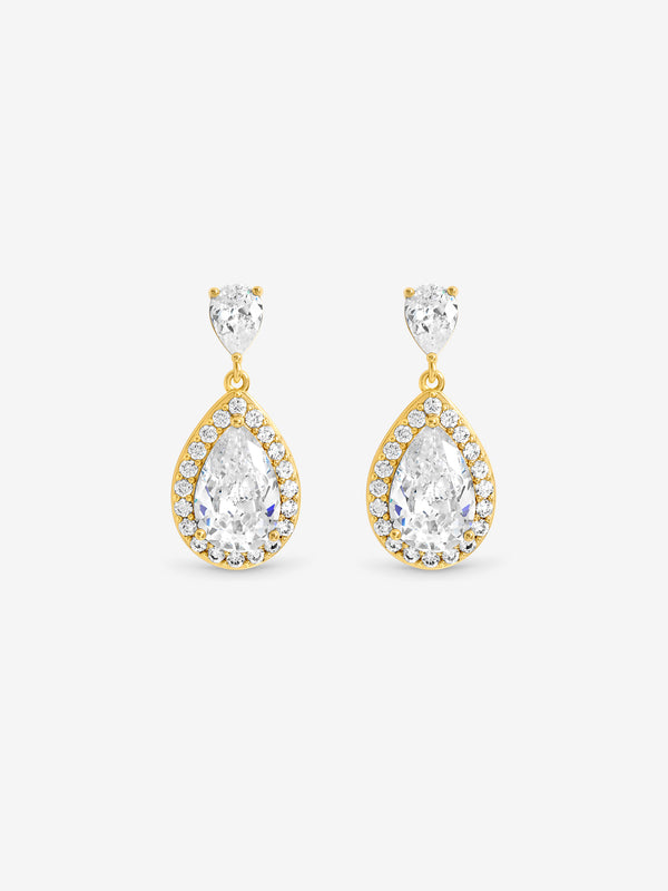 Jon Richard Gold Plated Cubic Zirconia Peardrop Earrings