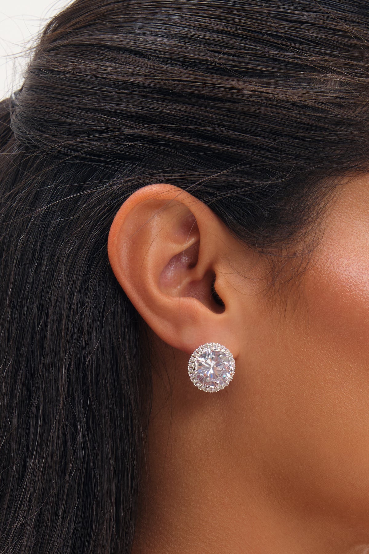 Jon Richard Silver Plated And Crystal Statement Clip Earrings