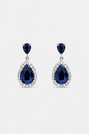Jon Richard Rhodium Plated Cubic Zirconia Sapphire Pear Drop Earrings